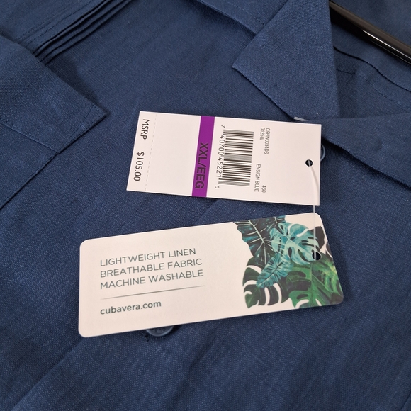 Men's Cubavera Casual 100% Buttoned Linen Shirt : 2XL : NEW w/Tags - Picture 8 of 9